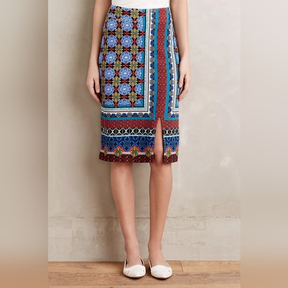 Anthropologie Maeve Tearoom Pencil Skirt Size M